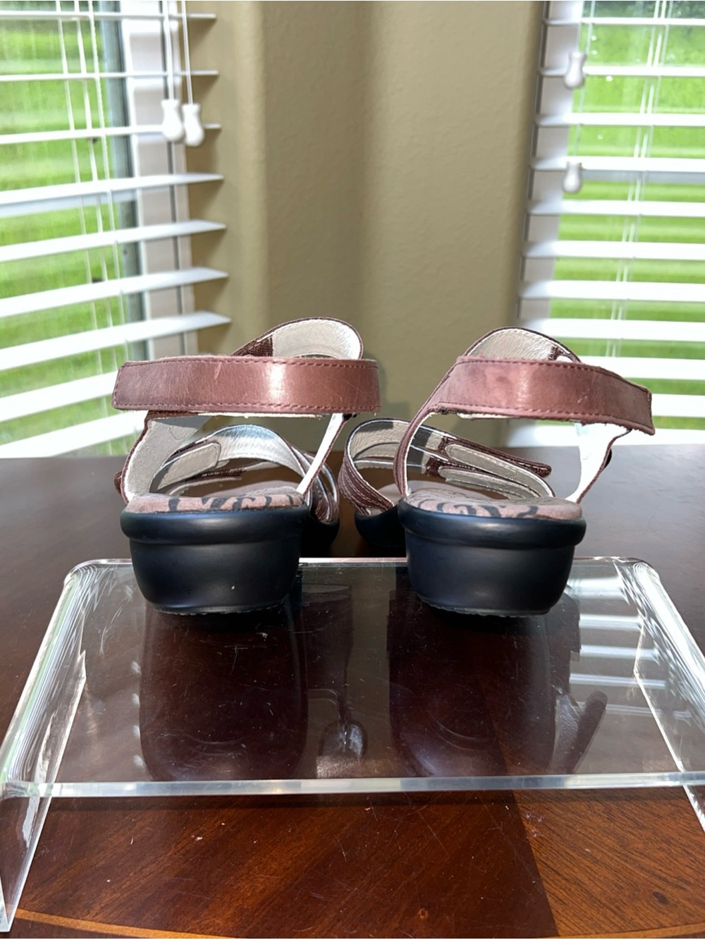 Propet Women Aurora Wedge Sandal Sz 9.5W(D) Brown Hook and Loop Straps Comfort - Picture 4 of 13